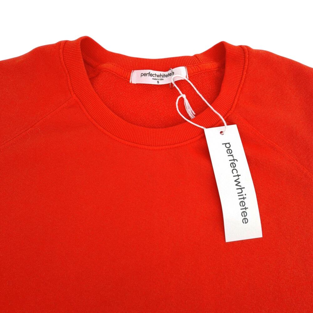 PERFECTWHITETEE Alexi French Terry Sweatshirt in Tomato S - Picture 5 of 11
